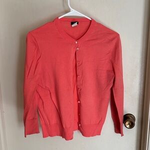 J. Crew Coral Cardigan Sweater